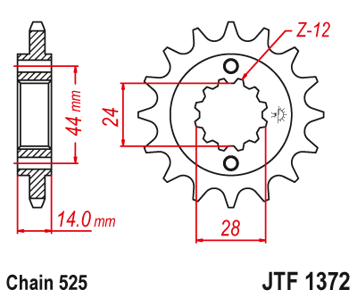 JT SPROCKETS gear wheel JTF1372.17 (34817jt, oryg)